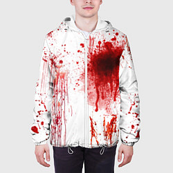 Куртка с капюшоном мужская Брызги крови, цвет: 3D-белый — фото 2