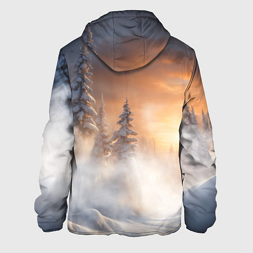 Мужская куртка Бурый медведь в лесу / 3D-Черный – фото 2