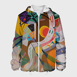 Куртка с капюшоном мужская Искусство Кандинского - Доминирующая кривая, цвет: 3D-белый