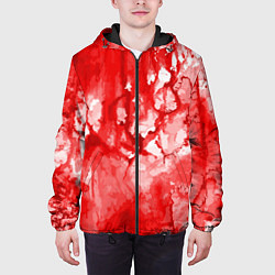 Куртка с капюшоном мужская Кровь на белом, цвет: 3D-черный — фото 2