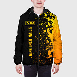 Куртка с капюшоном мужская Nine Inch Nails - gold gradient по-вертикали, цвет: 3D-черный — фото 2