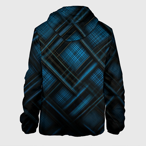 Мужская куртка Тёмно-синяя шотландская клетка / 3D-Черный – фото 2