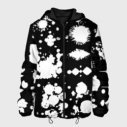 Куртка с капюшоном мужская Фантазийный космический паттерн, цвет: 3D-черный