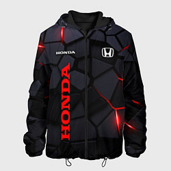 Куртка с капюшоном мужская Honda черные плиты с эффектом свечения, цвет: 3D-черный