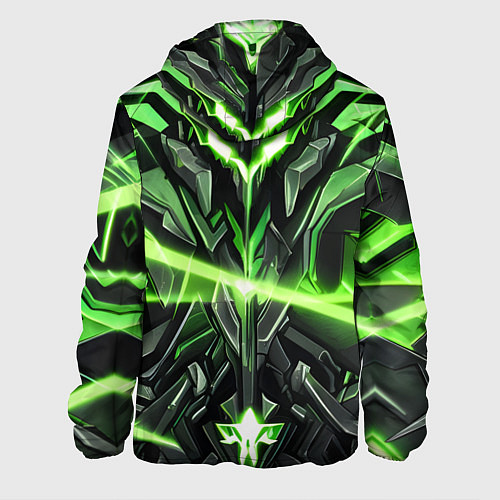 Мужская куртка Зелёный кибер рыцарь / 3D-Черный – фото 2
