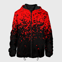 Куртка с капюшоном мужская Красно-чёрный переход, цвет: 3D-черный