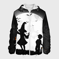 Куртка с капюшоном мужская Дети на ночной прогулке, цвет: 3D-белый