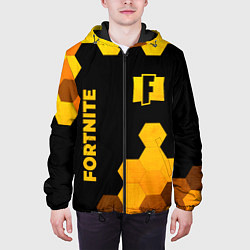Куртка с капюшоном мужская Fortnite - gold gradient вертикально, цвет: 3D-черный — фото 2