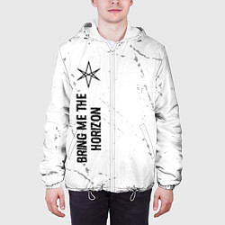 Куртка с капюшоном мужская Bring Me the Horizon glitch на светлом фоне по-вер, цвет: 3D-белый — фото 2