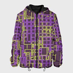 Куртка с капюшоном мужская Разноцветные толстые линии, цвет: 3D-черный
