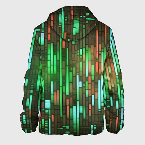 Мужская куртка Неоновые полосы зелёные / 3D-Черный – фото 2