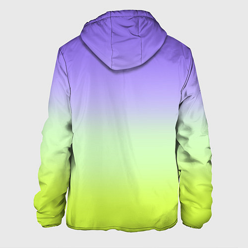 Мужская куртка Фиолетовый мятный и желто-зеленый градиент / 3D-Черный – фото 2