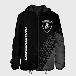 Куртка с капюшоном мужская Lamborghini speed на темном фоне со следами шин ве, цвет: 3D-черный