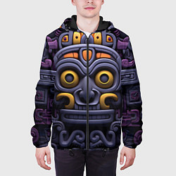 Куртка с капюшоном мужская Орнамент в стиле ацтеков, цвет: 3D-черный — фото 2