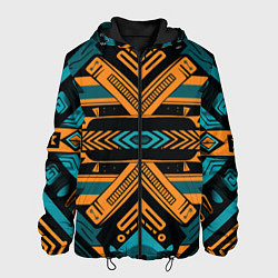 Куртка с капюшоном мужская Геометрический узор в стиле ацтеков, цвет: 3D-черный