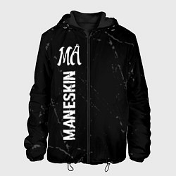Куртка с капюшоном мужская Maneskin glitch на темном фоне по-вертикали, цвет: 3D-черный