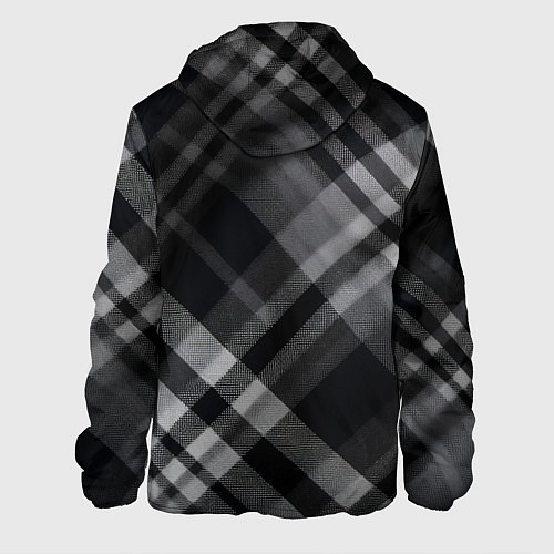 Мужская куртка Черно-белая диагональная клетка в шотландском стил / 3D-Черный – фото 2