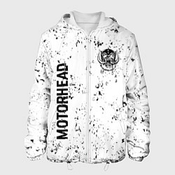 Куртка с капюшоном мужская Motorhead glitch на светлом фоне вертикально, цвет: 3D-белый