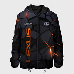 Куртка с капюшоном мужская Lexus - плиты с эффектом свечения, цвет: 3D-черный