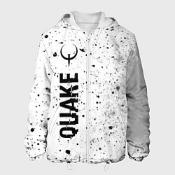 Куртка с капюшоном мужская Quake glitch на светлом фоне по-вертикали, цвет: 3D-белый