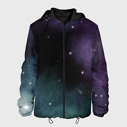 Куртка с капюшоном мужская Космос и звезды на темном фоне, цвет: 3D-черный