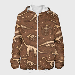 Куртка с капюшоном мужская Dinosaurs bones, цвет: 3D-белый