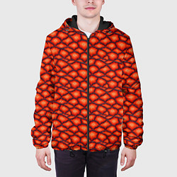 Куртка с капюшоном мужская Чешуя огненного дракона, цвет: 3D-черный — фото 2