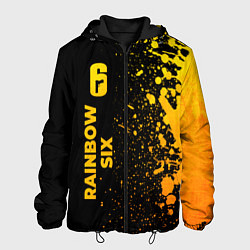 Куртка с капюшоном мужская Rainbow Six - gold gradient по-вертикали, цвет: 3D-черный