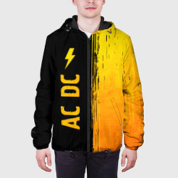 Куртка с капюшоном мужская AC DC - gold gradient по-вертикали, цвет: 3D-черный — фото 2