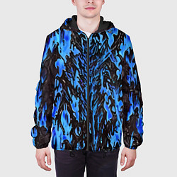 Куртка с капюшоном мужская Демонический доспех синий, цвет: 3D-черный — фото 2
