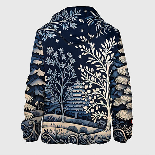 Мужская куртка Ледяные узоры нового года / 3D-Черный – фото 2
