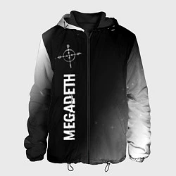 Куртка с капюшоном мужская Megadeth glitch на темном фоне по-вертикали, цвет: 3D-черный