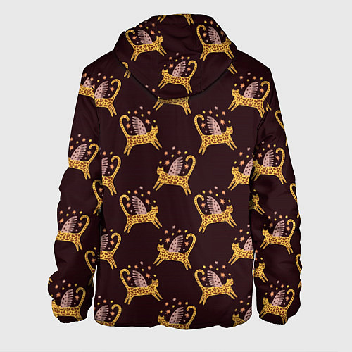 Мужская куртка Крылатый леопардовый кот / 3D-Черный – фото 2