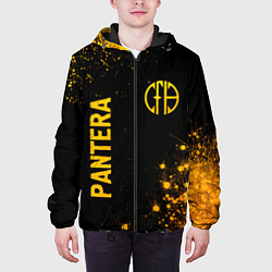 Куртка с капюшоном мужская Pantera - gold gradient вертикально, цвет: 3D-черный — фото 2