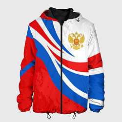 Куртка с капюшоном мужская Россия - спортивная униформа, цвет: 3D-черный