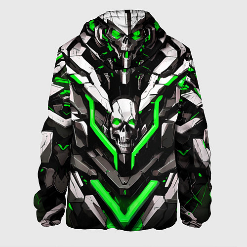 Мужская куртка Зелёный скелетный киберпанк доспех / 3D-Черный – фото 2