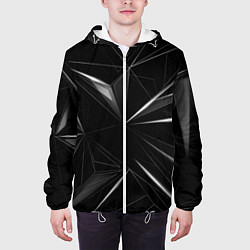 Куртка с капюшоном мужская Хрустальные узоры, цвет: 3D-белый — фото 2