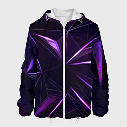 Куртка с капюшоном мужская Фиолетовый хрусталь, цвет: 3D-белый