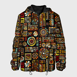 Куртка с капюшоном мужская Африканский этнический орнамент, цвет: 3D-черный