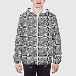 Куртка с капюшоном мужская Линии в квадрате, цвет: 3D-белый — фото 2