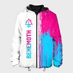 Куртка с капюшоном мужская Behemoth neon gradient style по-вертикали, цвет: 3D-черный