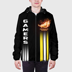 Куртка с капюшоном мужская Gamers minimalistic, цвет: 3D-черный — фото 2