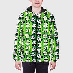 Куртка с капюшоном мужская Мишки панда мультяшные, цвет: 3D-черный — фото 2