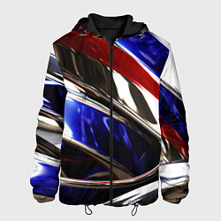 Куртка с капюшоном мужская Металлические абстрактные вставки, цвет: 3D-черный