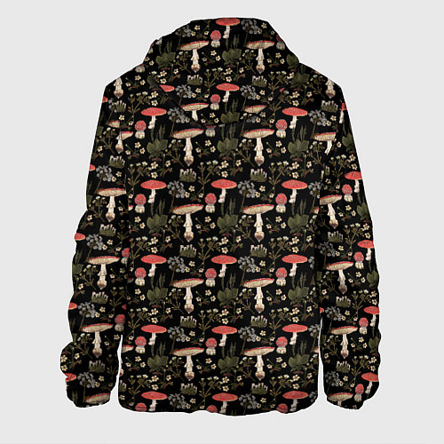 Мужская куртка Goblincore - мухоморы / 3D-Черный – фото 2
