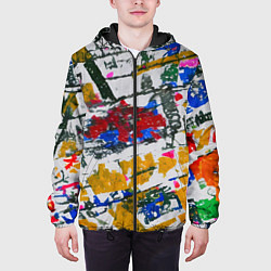 Куртка с капюшоном мужская Абстракция дорога, цвет: 3D-черный — фото 2