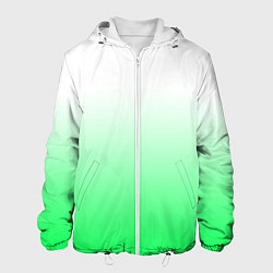 Куртка с капюшоном мужская Градиент бело-зелёный, цвет: 3D-белый
