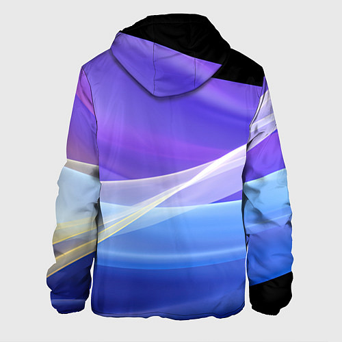 Мужская куртка Фиолетовая и голубая абстракция / 3D-Черный – фото 2