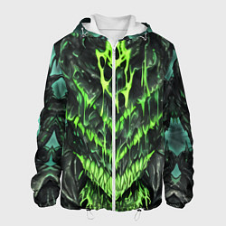 Куртка с капюшоном мужская Green slime, цвет: 3D-белый