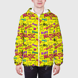 Куртка с капюшоном мужская Music dance, цвет: 3D-белый — фото 2
